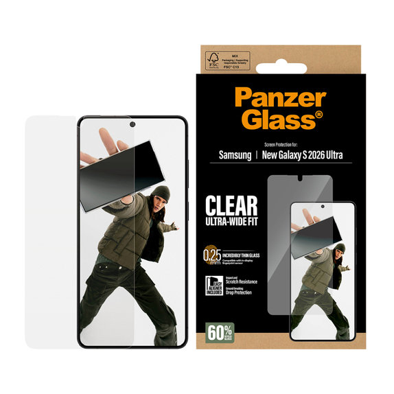 UWF kaljeno staklo s aplikatorom za Samsung S26 Ultra, Prozirna, PanzerGlass