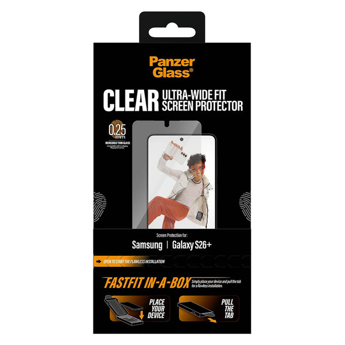 Kaljeno staklo UWF s Fastfit In-A-Box za Samsung Galaxy S26+, Prozirna, PanzerGlass