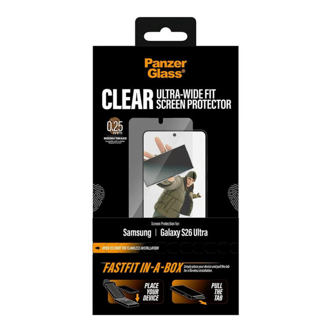UWF kaljeno staklo s FASTFIT In-A-Box za Samsung S26 Ultra, Prozirna, PanzerGlass