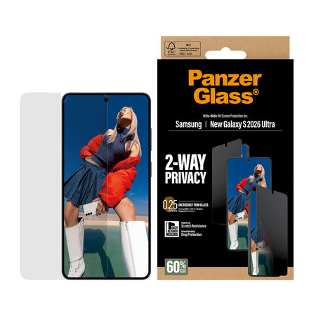 PanzerGlass - UWF 2-Way Privacy kaljeno staklo s aplikatorom za Samsung Galaxy S26 Ultra, prozirno