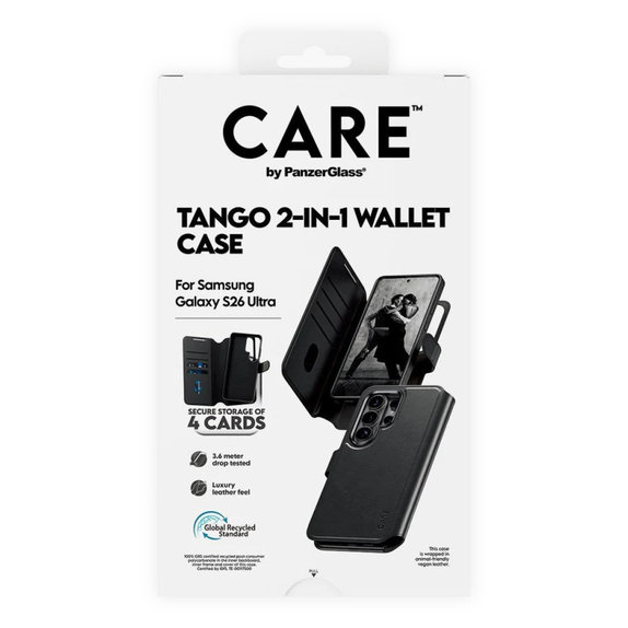 Maska Wallet Tango Two-In-One s QI za Samsung S26 Ultra, crna, CARE