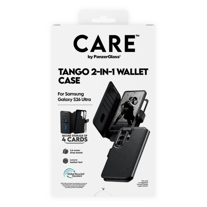 Maska Wallet Tango Two-In-One s QI za Samsung S26 Ultra, crna, CARE