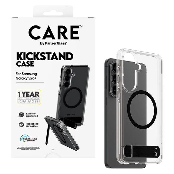 Maska Kickstand s crnim QI za Samsung Galaxy S26+, Crna, PanzerGlass