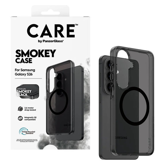 Maska Smokey s crnim QI za Samsung Galaxy S26, Crna, PanzerGlass