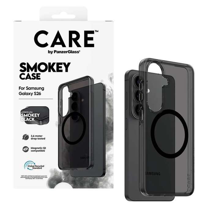 Maska Smokey s crnim QI za Samsung Galaxy S26, Crna, PanzerGlass