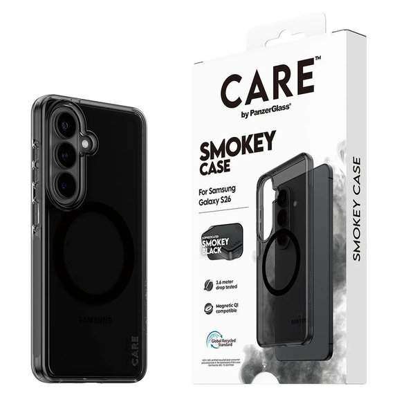 Maska Smokey s crnim QI za Samsung Galaxy S26, Crna, PanzerGlass