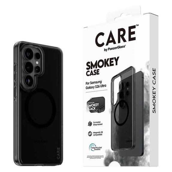 Maska Smokey s crnim QI za Samsung Galaxy S26 Ultra, Crna, PanzerGlass