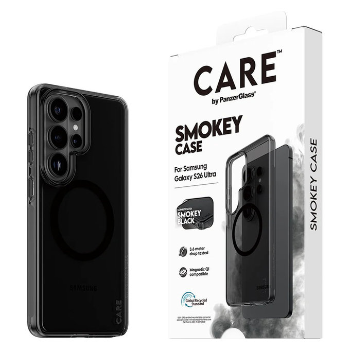 Maska Smokey s crnim QI za Samsung Galaxy S26 Ultra, Crna, PanzerGlass