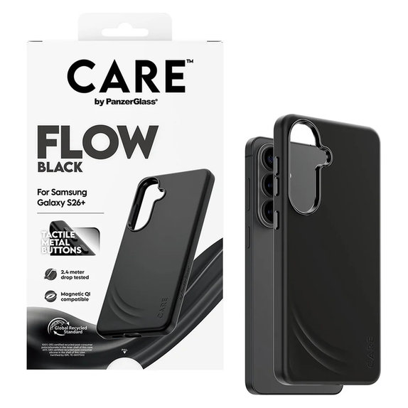 Maska FLOW s QI za Samsung Galaxy S26+, Crna, PanzerGlass