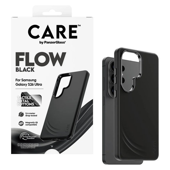 Maska FLOW s QI za Samsung Galaxy S26 Ultra, Crna, PanzerGlass
