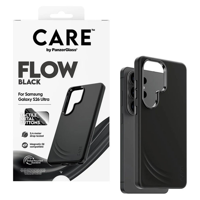 Maska FLOW s QI za Samsung Galaxy S26 Ultra, Crna, PanzerGlass