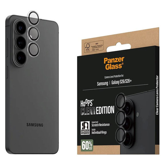 Zaštita objektiva Hoops za Samsung S26/S26+, transparent, PanzerGlass