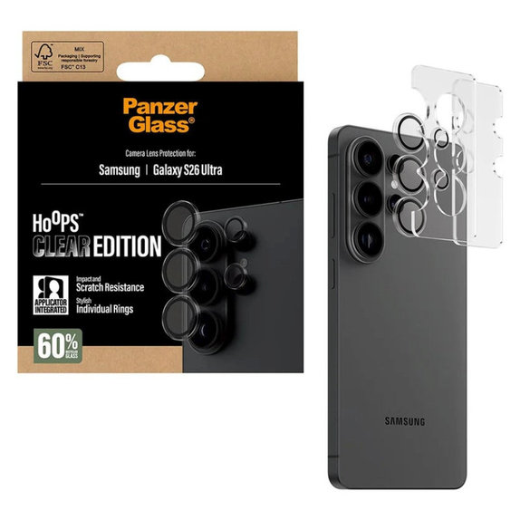 Zaštita objektiva Hoops za Samsung S26 Ultra, transparent, PanzerGlass