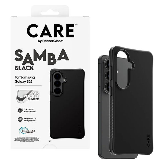 Maska Samba s QI za Samsung Galaxy S26, Crna, PanzerGlass