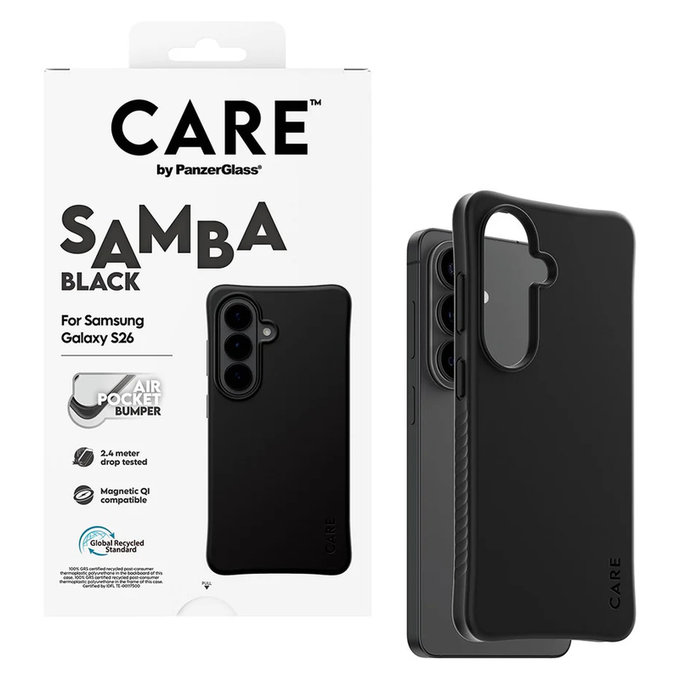 Maska Samba s QI za Samsung Galaxy S26, Crna, PanzerGlass