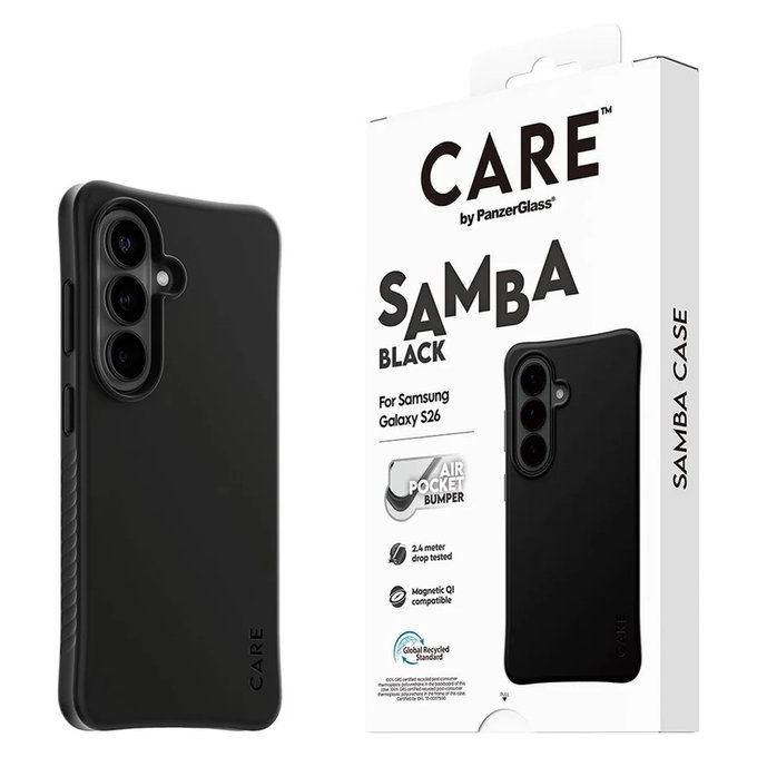 Maska Samba s QI za Samsung Galaxy S26, Crna, PanzerGlass