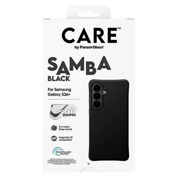 Maska Samba s QI za Samsung Galaxy S26+, Crna, PanzerGlass