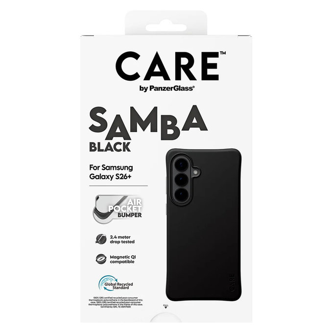 Maska Samba s QI za Samsung Galaxy S26+, Crna, PanzerGlass