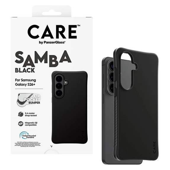 Maska Samba s QI za Samsung Galaxy S26+, Crna, PanzerGlass