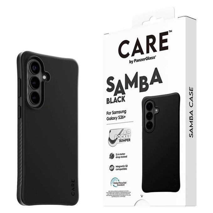 Maska Samba s QI za Samsung Galaxy S26+, Crna, PanzerGlass
