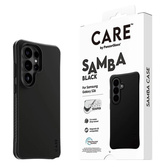 Maska Samba s QI za Samsung Galaxy S26 Ultra, Crna, PanzerGlass