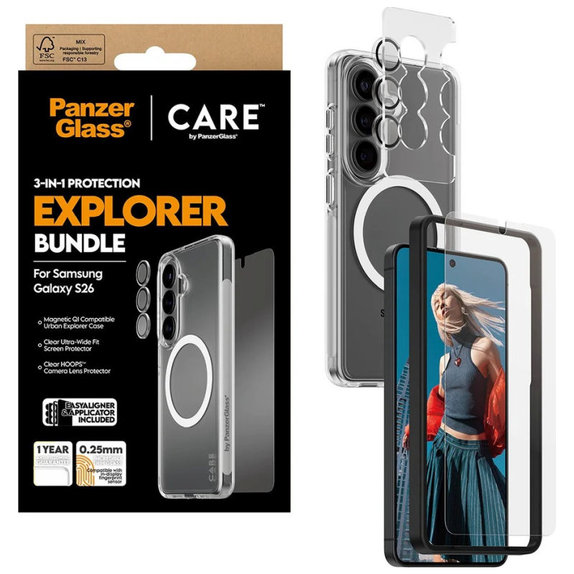Bundle 3u1 Explorer za Samsung S26, PanzerGlass