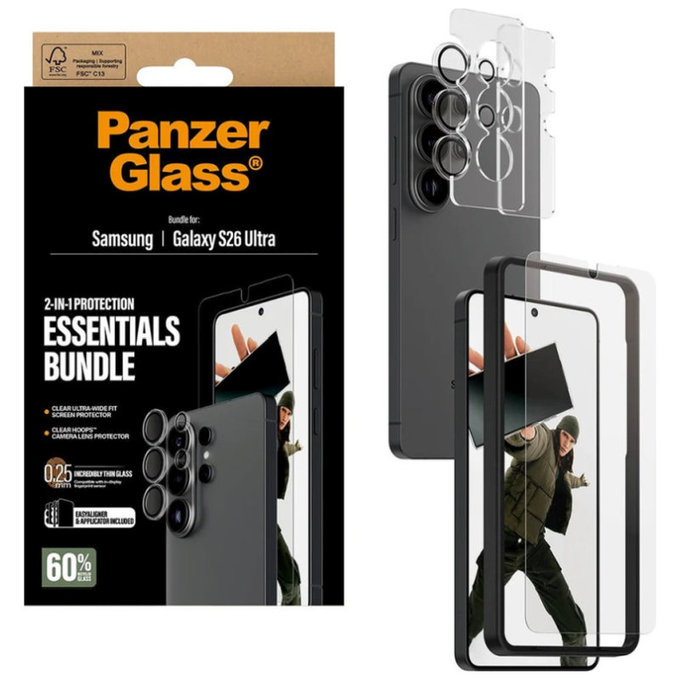 Bundle Essentials 2u1 za Samsung S26 Ultra, PanzerGlass