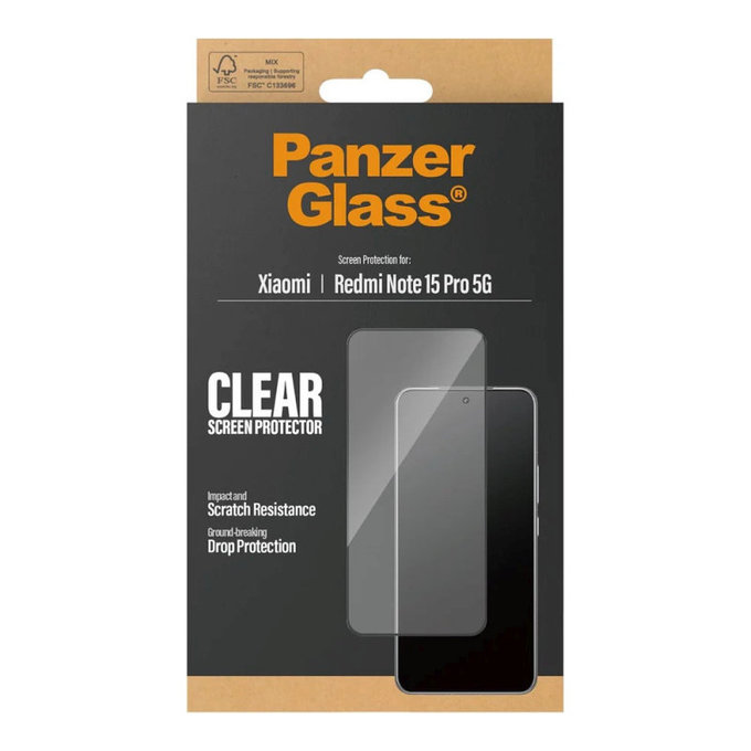 UWF kaljeno staklo za Xiaomi Redmi Note 15 Pro 5G, Crna, PanzerGlass