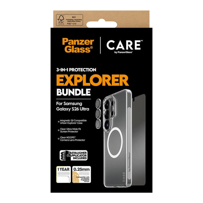 Bundle 3u1 Explorer za Samsung S26 Ultra, PanzerGlass