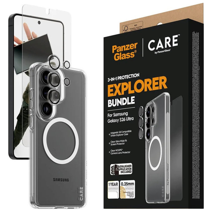 Bundle 3u1 Explorer za Samsung S26 Ultra, PanzerGlass