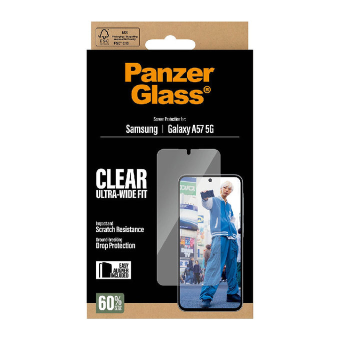 PanzerGlass - UWF kaljeno staklo s aplikatorom za Samsung Galaxy A57, prozirno