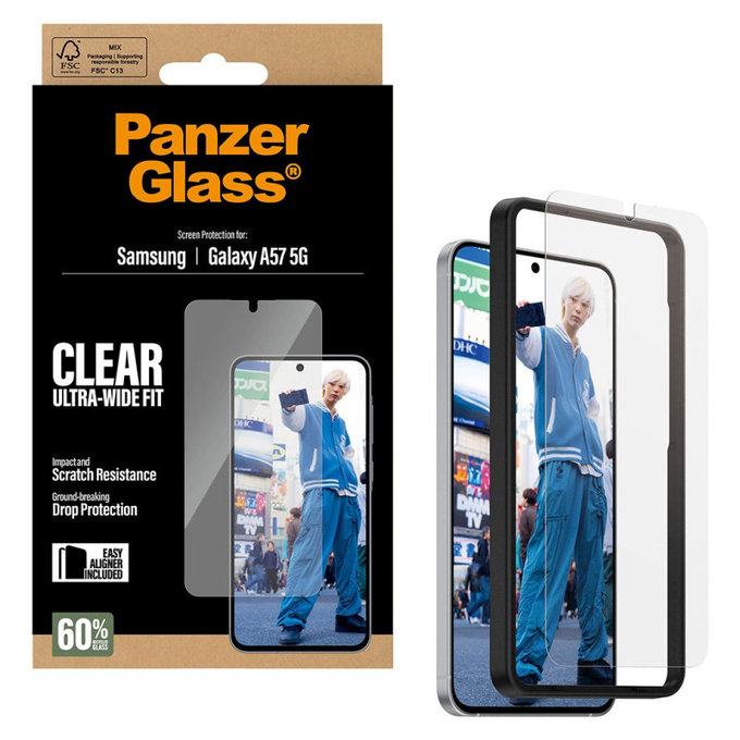 PanzerGlass - UWF kaljeno staklo s aplikatorom za Samsung Galaxy A57, prozirno