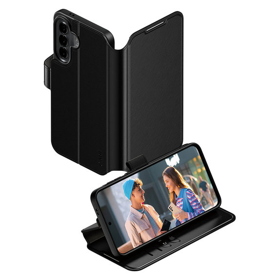 Maska Wallet Kickstand za Samsung Galaxy A57, Crna, PanzerGlass