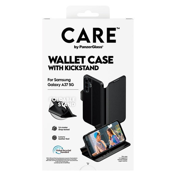 Maska Wallet Kickstand za Samsung Galaxy A37, Crna, PanzerGlass