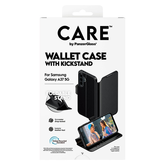 Maska Wallet Kickstand za Samsung Galaxy A37, Crna, PanzerGlass