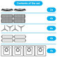 Set rezervnih dijelova za Ecovacs Deebot X11 Pro, X11 (2x Glavna četka, 4x Filter, 4x Bočna četka, 4x Krpa za brisanje, 4x Vrećica za prašinu)