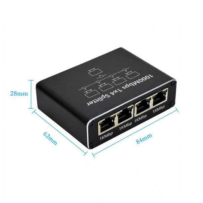Gigabitni Ethernet switch s 4 porta, RJ45, 1000 Mbps