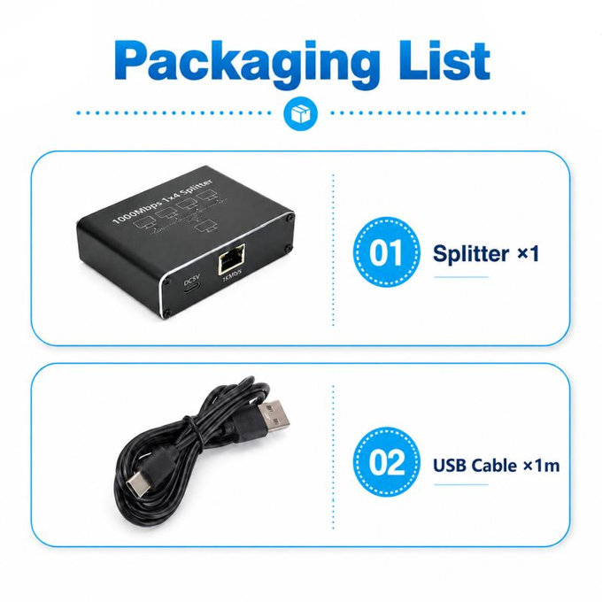 Gigabitni Ethernet switch s 4 porta, RJ45, 1000 Mbps