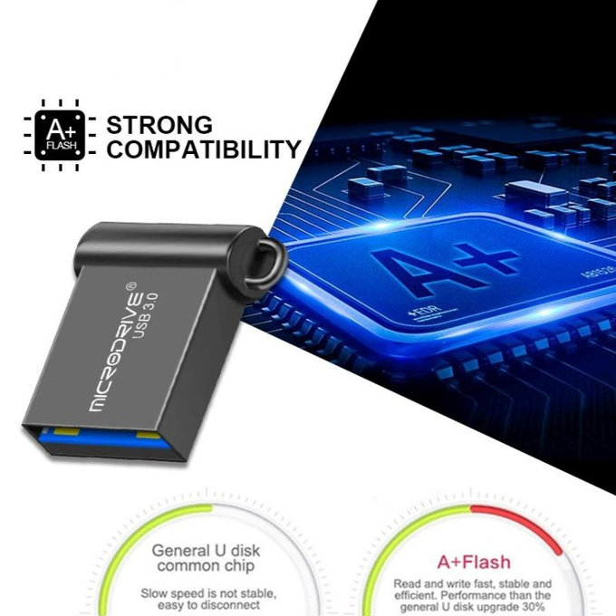 Metalni USB flash disk 64 GB, USB 3.0, srebrni