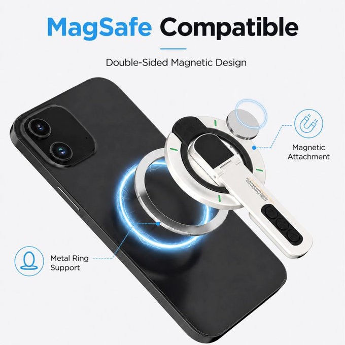 Magnetni držač za telefon sa stalkom, kompatibilan s MagSafe, crni