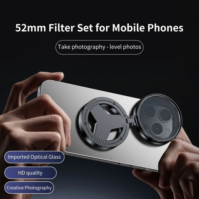 CPL polarizacijski filter 52mm s magnetskim držačem za pametni telefon