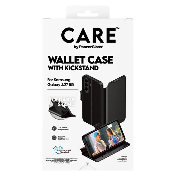 Maska Wallet Kickstand za Samsung Galaxy A27, Crna, PanzerGlass