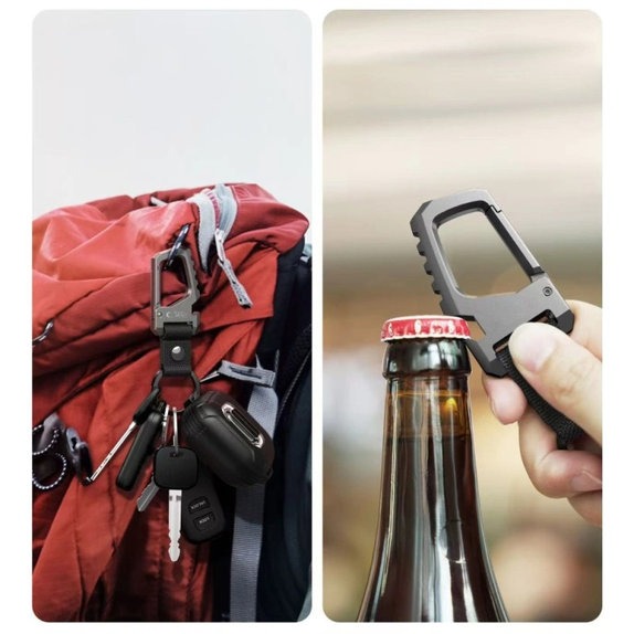Privjesak za ključeve Slidelock Carabiner Keychain, Gunmetal, Tech-Protect
