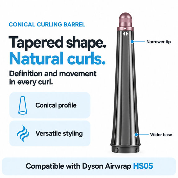 Konusni nastavak za kovrčanje za Dyson Airwrap HS05, Ceramic Pink / Rose Gold