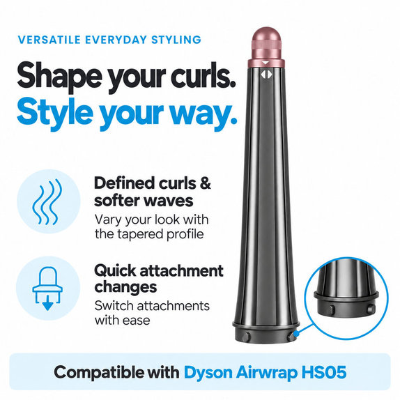 Konusni nastavak za kovrčanje za Dyson Airwrap HS05, Ceramic Pink / Rose Gold