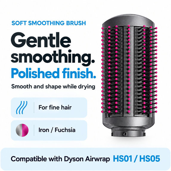 Mekana četka za zaglađivanje za Dyson Airwrap HS01, HS05, Iron / Fuchsia