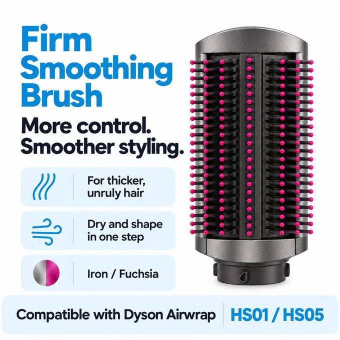Čvrsta četka za zaglađivanje za Dyson Airwrap HS01, HS05, Iron / Fuchsia