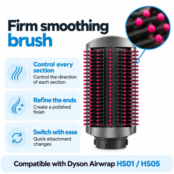 Čvrsta četka za zaglađivanje za Dyson Airwrap HS01, HS05, Iron / Fuchsia