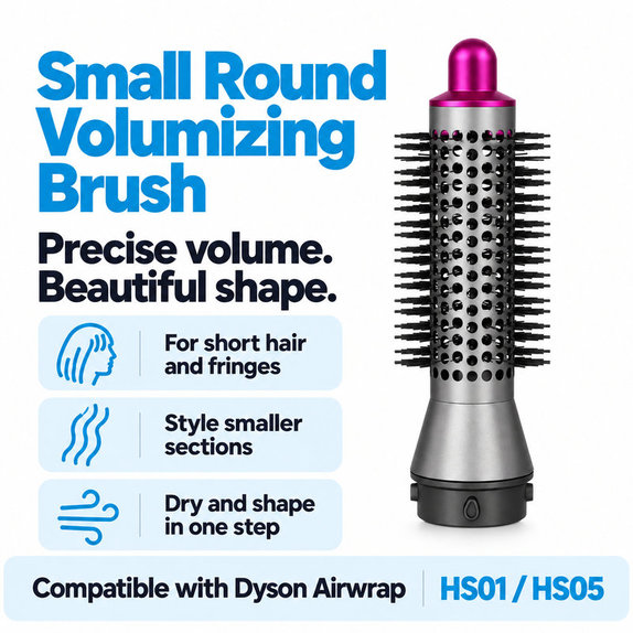 Mala okrugla četka za volumen za Dyson Airwrap HS01, HS05, Iron / Fuchsia