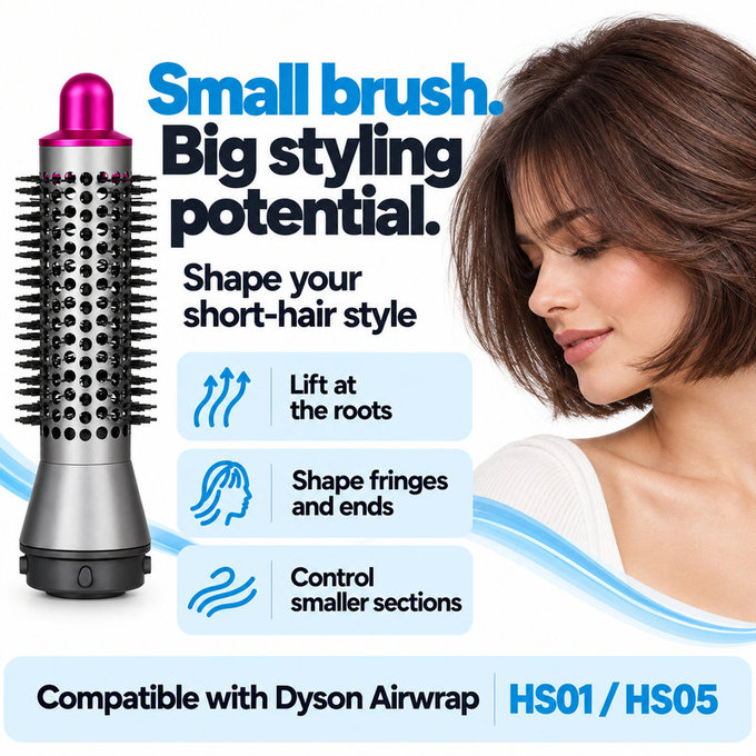 Mala okrugla četka za volumen za Dyson Airwrap HS01, HS05, Iron / Fuchsia